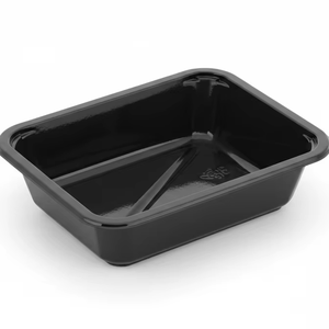 Disposable Rectangle <b>Plastic</b> Cpet <b>Tray</b> Black for Food - Product Image 1