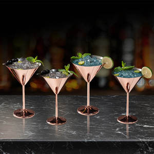 Direct Factory Sale Elegant Stainless Steel <b>Wine</b> <b>Goblet</b> Martini Cocktail Glass Rose Gold Silver for Parties Clubs Pubs Hotels - Product Image 2
