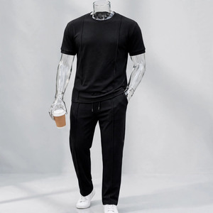 Wholesale Summer Men's Casual Shorts <b>Set</b> Plain Color Solid 100% Cotton Jersey Quick Dry Knitted Pocket Customized Logo <b>Twin</b> <b>Set</b> - Product Image 1