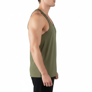 Men Breathable Racerback Tank Top Made In 100% Cotton Fabric Men Workout <b>Singlet</b> Sports Activities <b>Running</b> Stringer For Men - Product Image 3