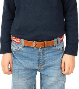 เข็มขัดผ้าฝ้ายและหนังทอมือ, เข็มขัดแฟชั่นทำมือ, เข็มขัดสไตล์โบฮีเมียน, เครื่องประดับชาติพันธุ์, ขายส่ง - Product Image 6