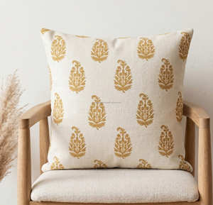<b>Blue</b> Decorative Hand Block Print Cushion Cover Allover Floral <b>Throw</b> Pillow Coastal Farmhouse Decor - Product Image 2