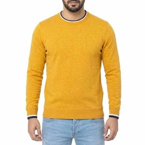 เสื้อสเวตเชิ้ตผู้ชายสีเหลือง คอกลม ทรงปกติ ผ้าถัก สีพื้น สวมใส่สบายๆ สำหรับฤดูใบไม้ร่วง แขนยาว - Product Image 1
