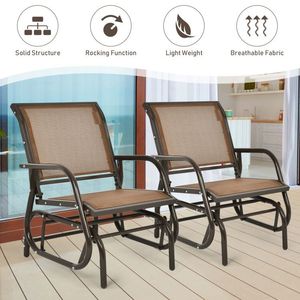 <b>Single</b> Outdoor <b>Swing</b> Glider Rocking Chair with Armrest for Patio Use - Product Image 5