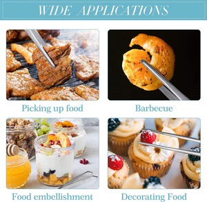 Pince de cuisine de précision 6 pièces en acier inoxydable, ustensiles alimentaires pour la cuisson, la pâtisserie, le service et la présentation, 6,3 pouces - Product Image 3