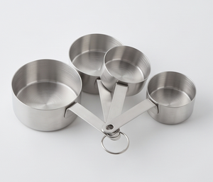 Juego de tazas medidoras de acero inoxidable de primera calidad, herramientas de medición de metal, utensilios de cocina resistentes al calor, perfectos para cocinar y hornear - Product Image 4