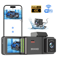 Penjualan Terbaik Dash Cam Dual lensa 4K Night Vision GPS WiFi APP kontrol rekaman Loop WDR garansi 1 tahun layar IPS