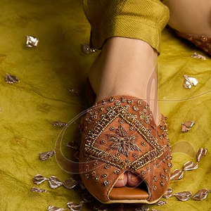 Khussa pour femme sans talon, léger, personnalisé, tendance, antidérapant, imprimé, en similicuir, fait main, toutes saisons - Product Image 5