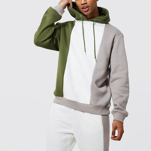 Completo Tuta Sportiva da Uomo XL con Felpa con Zip e Cappuccio, in Cotone Tech Fleece 500 GSM, Personalizzabile, Patchwork, Casual, Primaverile, per Palestra, <span class=keywords><strong>Anax</strong></span> - Product Image 4