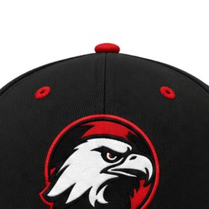 <b>Black</b> & Red Baseball <b>Cap</b> Premium Adjustable Snapback Sports Hat with Embroidered Front Logo Team <b>Cap</b> for <b>Men</b> Women - Product Image 5