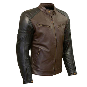Chaqueta de Cuero Genuino Marrón para Hombre, Estilo Vintage, Clásica, Elegante, Informal, Cómoda para el Invierno - Product Image 3
