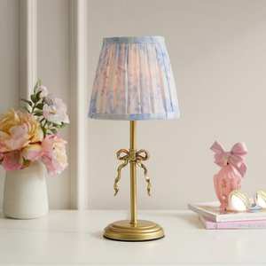 Lampe de table pour salon, lampe de chevet d'hôtel, lampe contemporaine, lampe finition or, lampe de table en métal, lampe avec abat-jour en tissu - Product Image 6