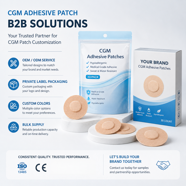 Custom Color/Shape Medical Grade Adhesive Sensor Patches for Dexcom G7 & Stelo CGM Long Stay Breathable Sweatproof Cover