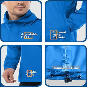 Chaqueta Ligera Impermeable de Lona para Caza y Actividades al Aire Libre para Hombre, con Capucha, para Lluvia y Camping, Cierre Frontal, Cargada por Dress Sports - Product Image 5
