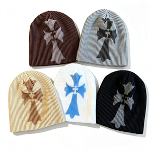 Distressed <b>Skull</b> <b>Cap</b> Beanie <b>Men</b> Winter Warm Knitted Ripped Beanie Hat Unisex Casual Streetwear Ribbed Skullcap <b>Caps</b> Wholesale - Product Image 6