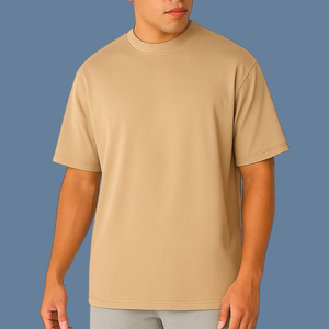 เสื้อยืดโอเวอร์ไซส์ผ้าฝ้ายเนื้อหนา 180 GSM ระบายอากาศได้ดี ทรงหลวม สไตล์สตรีทแวร์  แบบเรียบง่าย - Product Image 4