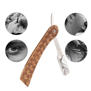 Professional <b>Men</b> Kit Straight Edge Single Blade Disposable Barber <b>Razor</b> Stainless Steel Blade Wooden Handle ANAAIF ENTERPRISES - Product Image 3