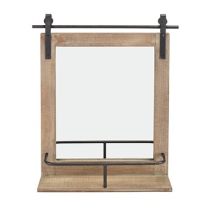 Espejo Rústico de Madera de Pino con Herrajes Metálicos - Venta al por Mayor Hecho a Mano - Product Image 1