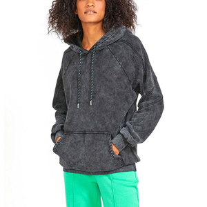 Hoodie Femme Effet Délavé Acide Personnalisable avec Votre Logo Couleur Unie Style Urbain Poche Kangourou Vintage Manches Longues – Meilleure Vente - Product Image 4