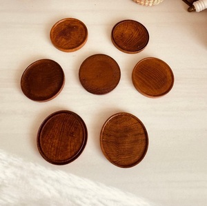 Wooden Coaster Set Round Smooth Finish Beverage Holder <b>Pads</b> - Product Image 1
