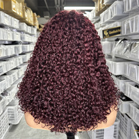 Perruque de cheveux naturels 99J, qualité 15A, fournisseur de perruques de cheveux humains vietnamiens bruts, perruque de cheveux humains bouclés Pixie bruts pour femmes noires