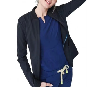 High Quality Custom Logo Knitted Spandex/Polyester Breathable Women's Hospital <b>Scrub</b> Jacket for Medical Use - Product Image 5