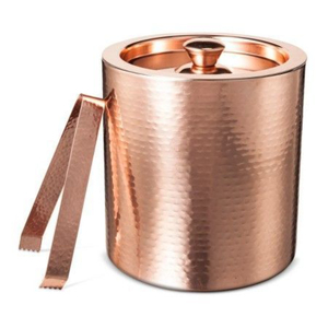 Wholesale Suppliers Luxury Hammered Stainless Steel Ice Bucket With Handles Modern Metal Wine <b>Cooler</b> For Parties And Barware - Product Image 3