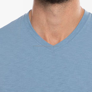 Camiseta Clásica de Lujo para Hombre, Cuello en V, Lisa, Personalizable, de Algodón, Transpirable, Cómoda, al por Mayor, Camisetas de Alta Calidad para Hombre - Product Image 4