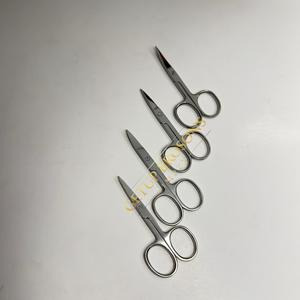 Ciseaux à cheveux professionnels miniatures en acier inoxydable à pointe argentée avec poignée personnalisable, couleur logo sur mesure, pour salon, pour droitiers - Product Image 1