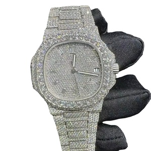 นาฬิกาฮิปฮอปเงินแท้ 925 ผ่านการทดสอบเพชร ประดับเพชรเต็มหน้าปัด ขนาด 41 มม. ตัวเรือนและกรอบแบบสั่งทำพิเศษ ประดับด้วยโมอิสซาไนต์ - Product Image 1