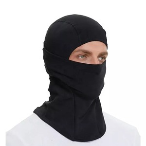 Cagoule noire d'hiver en polaire thermique coupe-vent extensible pour le ski, le cyclisme et les activités de plein air - Product Image 5