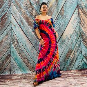 Women's Plus Size Tie Dye V-neck Ankle-Length <b>Kaftan</b> Boho Abaya Beach Cover <b>Summer</b> Straight Silhouette Tassel Hand Swimwear - Product Image 4
