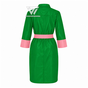 Vêtements de sororité grecque personnalisés, broderie Alpha |   Kapa |   Robe longue maxi en similicuir Alpha avec ceinture, style grec - Product Image 2