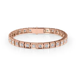 chocolate round lab grown diamond tennis <b>bracelet</b> 18k rose gold fancy brown <b>gem</b> <b>stone</b> link chain fine jewelry fine jewelry - Product Image 1