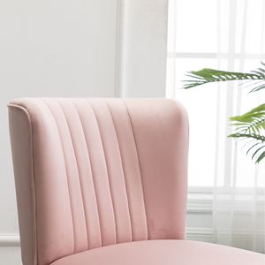 Poltrona d'Accento Elon in Velluto Rosa Contemporaneo per Soggiorno - Product Image 6