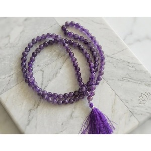 Spiritual <b>Amethyst</b> Crystal Necklace-Handmade Mala <b>Bracelet</b> Wholesale Jaipur India - Product Image 1