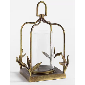 Cylinder Metal Candle Holder <b>Brass</b> Frame Clear Glass Heat Resistant Home Decoration Votive <b>Lanterns</b> Metal Glass Votives Candle - Product Image 2