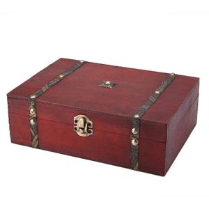 Handcrafted Vintage Wooden Storage Chest <b>Box</b> with Antique Brass Metal Straps and Latch Rustic Decorative Treasure Chest Organize - Product Image 6
