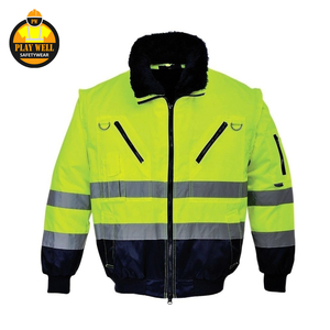 Custom Waterproof Construction Hi Vis Work Wear Winter <b>Jacket</b> Heavy <b>Worker</b> Reflective Safety Workwear High Visibility <b>Jacket</b> - Product Image 1