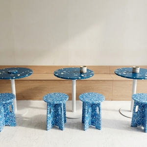 Mesa de Centro de Plástico Reciclado, Diseño Moderno, Impermeable, Duradera, Ecológica, Apilable, Fácil de Montar, para Exteriores, Sala de Estar, Hotel - Product Image 5