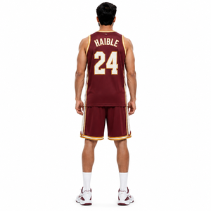 90s <b>Retro</b> Custom Men's <b>Basketball</b> <b>Jersey</b> Set 100% Polyester Mesh Throwback Uniform with Chenille Applique - Product Image 2