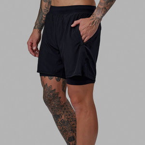 Custom Polyester Breathable 4-way Stretch Double Layer Gym Athletic Workout <b>Men</b> <b>Long</b> Sleeve Tshirt <b>Shorts</b> Sets <b>Men's</b> <b>Shorts</b> - Product Image 5