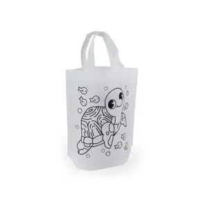 Mini Bolsas de Tela No Tejida de 100GSM, Impresas en 4 Colores con Diseño de Tortuga, Forma Cuadrada, para Productos Promocionales - Product Image 5