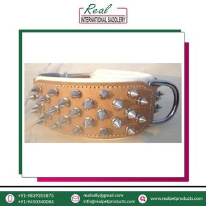 Collier de chien réglable en cuir pur Design élégant de rivet Top Accessoires pour animaux de compagnie - Product Image 4