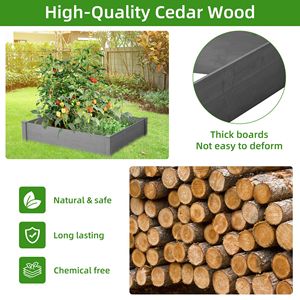 Jardinière en bois d'extérieur 48x48x10 à montage sans outils, potager surélevé, pour bâtiments de jardin, à poser sur le sol - Product Image 2
