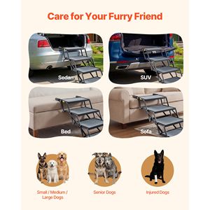 Escaleras Plegables de 4 Peldaños para Perros, Rampa Antideslizante Extra Ancha para Perros Grandes, Escaleras Portátiles y Ligeras para Mascotas - Product Image 6