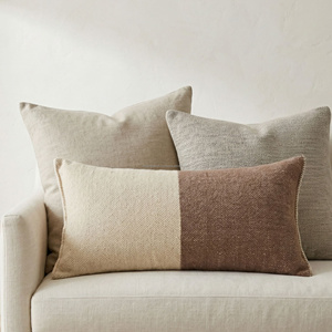 Funda de Almohada Lumbar Rectangular a Rayas, Tejida en Algodón, Estilo Bohemio con Borlas, Extraíble, Decorativa para Sofá o Cama - Product Image 4