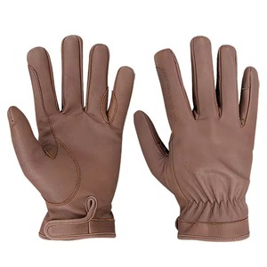 Professional Equestrian Horse Riding Gloves Leather Unisex Winter Performance Solid Color Contrast Piping Customizable - Product Image 1