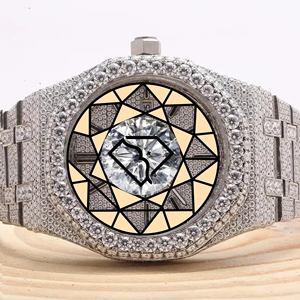 นาฬิกาข้อมือผู้ชายสไตล์ฮิปฮอปประดับเพชรโมอิสซาไนต์หรูหรา ตัวเรือนสแตนเลสสตีล สายยาง ระบบควอตซ์ สไตล์อเมริกัน เหมาะสำหรับใส่ในชีวิตประจำวันเพื่อความแฟชั่น - Product Image 5