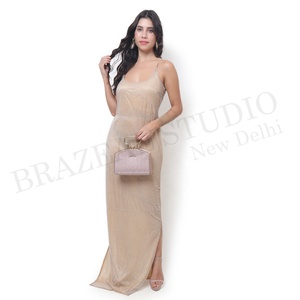 Vestido de fiesta de mujer con logotipo personalizado bordado a mano, ropa de noche moderna, colección de diseñador para mujer, venta al por mayor - Product Image 6